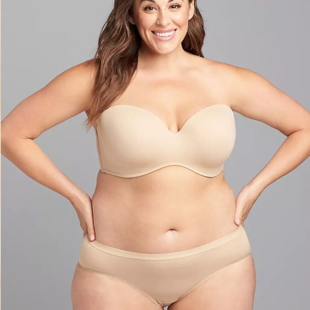 Cacique Multi-Way Boost Strapless Underwire Bra Cafe Mocha Size 40DD
